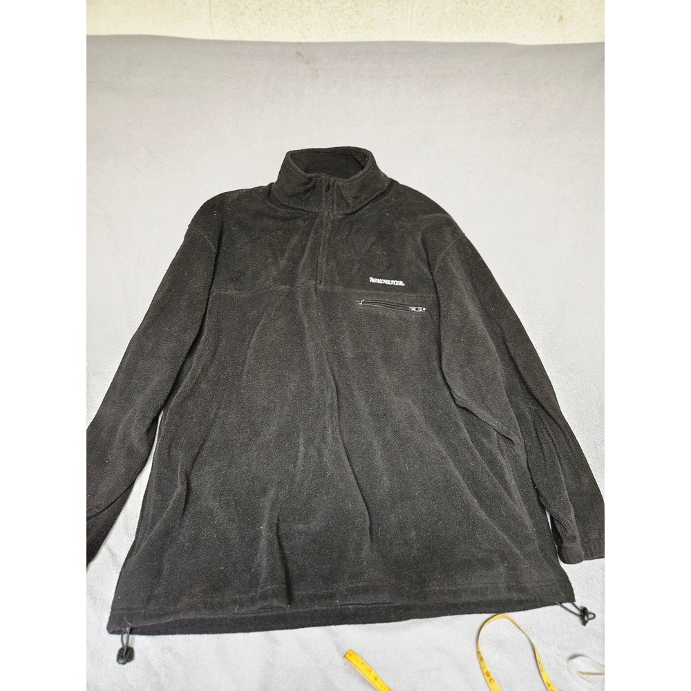 Winchester Rugged Sportsman Black Fleece Quarter Zip Pullover Mens 2XL XXL
